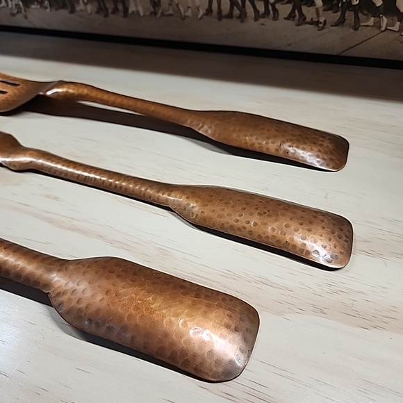 Oversized Hammered Bronze Utensils - Picture 3 of 5